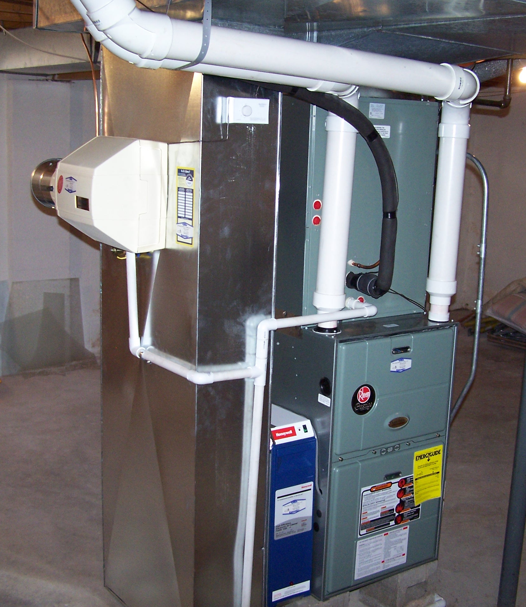gas-furnace-Aprilaire-humidifier-Honeywell-air-cleaner